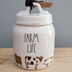 Rae Dunn Farm Life Ceramic Canister NWT
